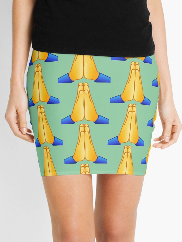 Folded Hands Emoji Mini Skirt for Sale by Yael Weiss Redbubble