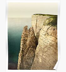 white cliffs at Eastbourne UK Vintage photograph Poster