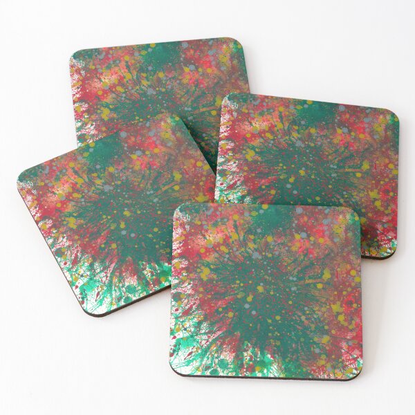 Item preview, Astronomical Observations #288 Bold Unique Vibrant New Age 5D Original Hand-painted OOAK Abstract Painting Detail 3 In Red Green Gold Silver Jewel Tones Inspired By Nebula Gas Cloud Galactic Art designed and sold by Rainbow Artist Orlando L.