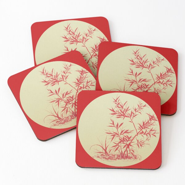 Item preview, Red Bamboo - round - no Cally designed and sold by Birgit Moldenhauer.