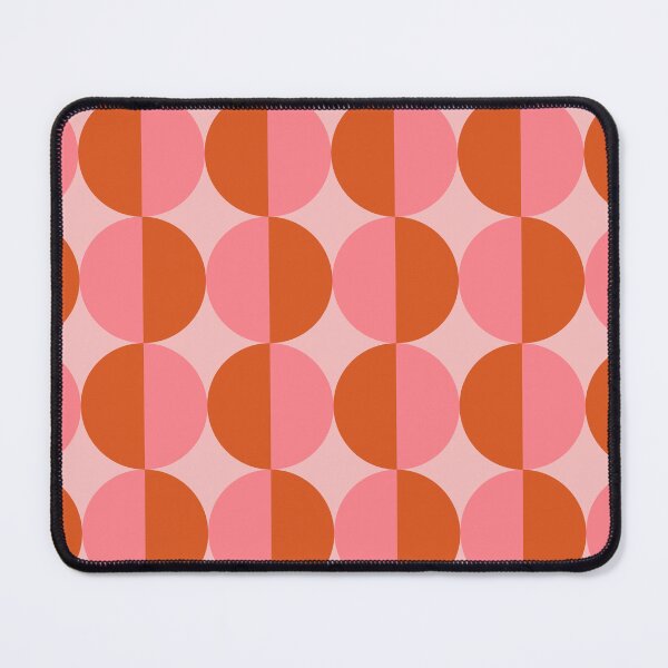 Item preview, Minimalist Mid century modern abstract half circles pattern pink and orange designed and sold by Yasminepatterns .