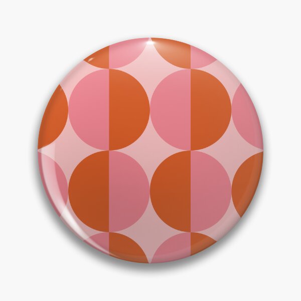 Item preview,   Minimalist Mid century modern abstract half circles pattern pink and orange  designed and sold by Yasminepatterns .