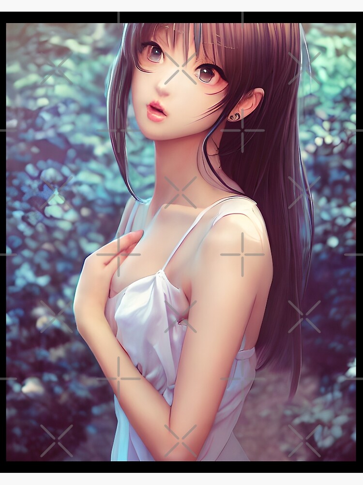 Kawaii Anime Girl In Silk Dress Art Board Print for Sale by LaLilacRose