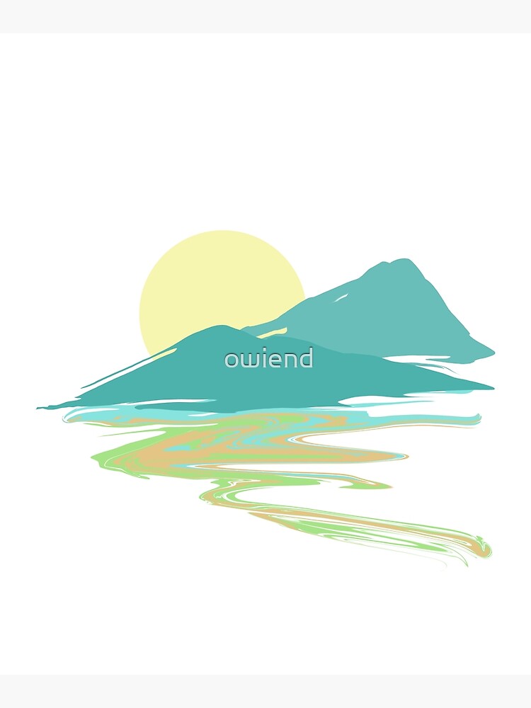 Pastel Mountains Landscape  - Abstract Lines and Shapes by owiend