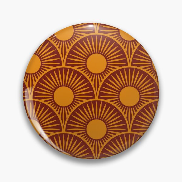 Item preview, Art Deco Abstract orange sun pattern on burgundy  designed and sold by Yasminepatterns .