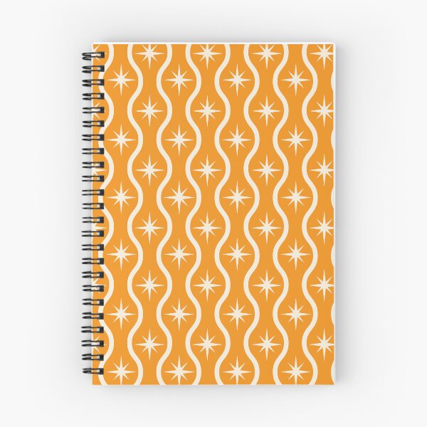Item preview, Mid Century Retro starbursts Pattern with ogee waves on Orange  designed and sold by Yasminepatterns .