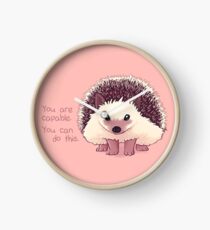 "You Are Capable" Hedgehog Clock