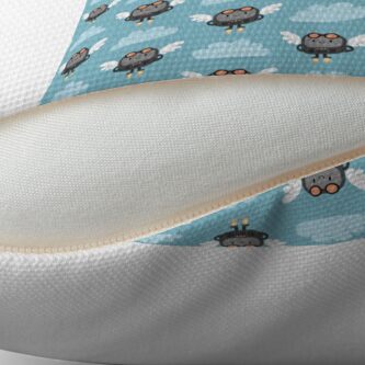Alternate view of Cute flying robots Floor Pillow