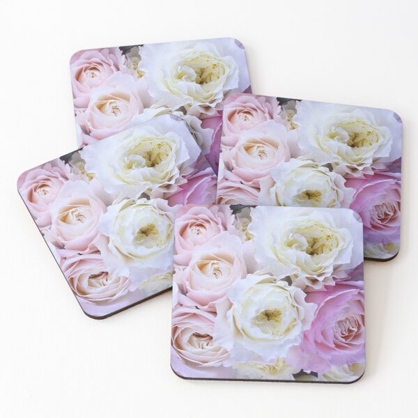 Item preview, Pale pink, cream and mauve roses in full bloom. designed and sold by claireseyeview.