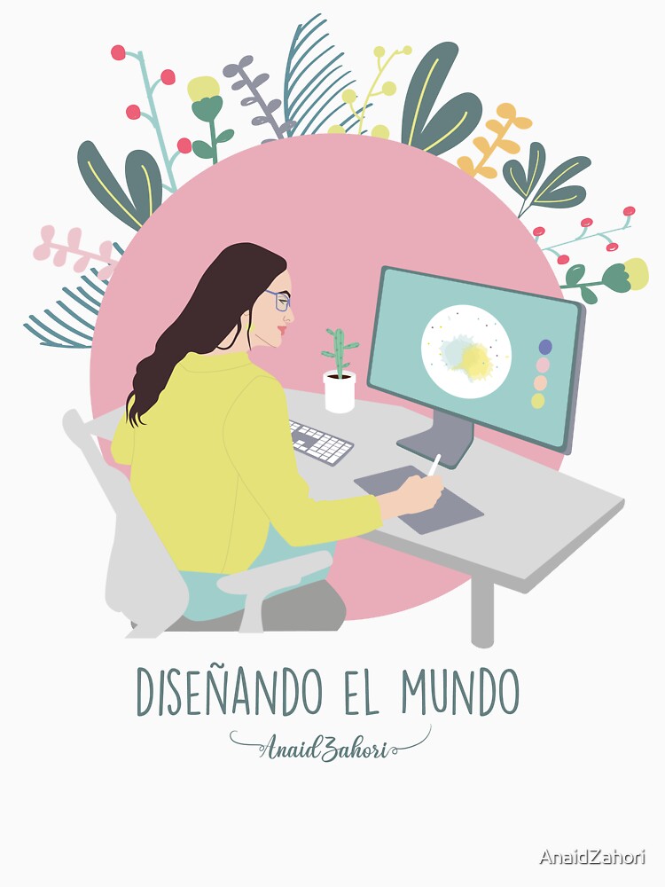 Imagen 7 de 7, Camiseta clásica con la obra Diseñando el mundo, diseñada y vendida por AnaidZahori.