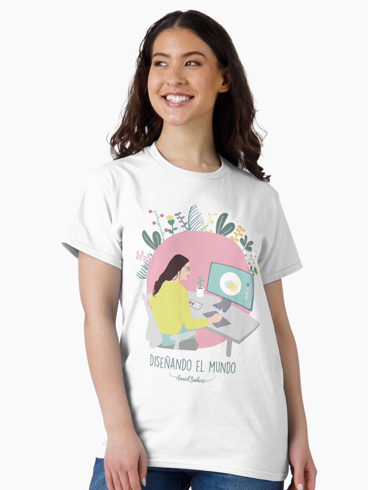 Imagen 1 de 7, Camiseta clásica con la obra Diseñando el mundo, diseñada y vendida por AnaidZahori.