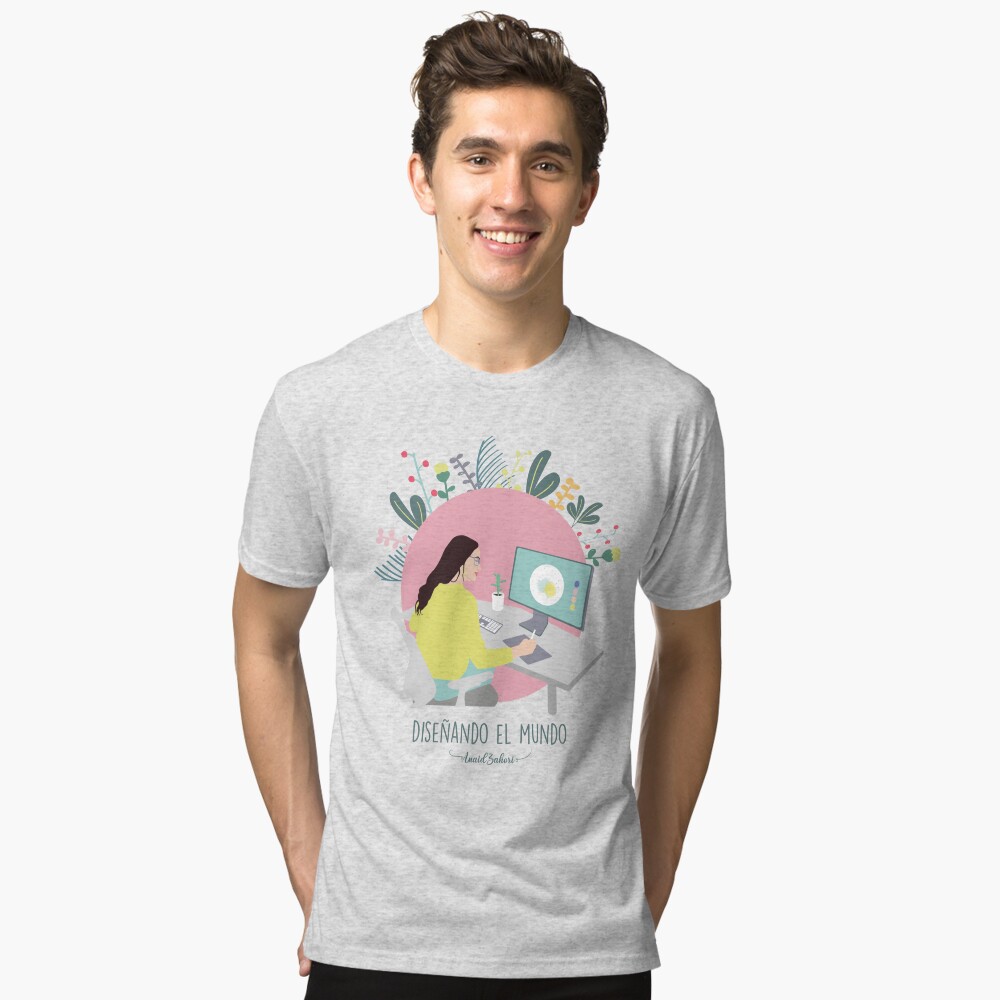 Vista previa del artículo con la obra «Camiseta de tejido mixto», diseñado y vendido por AnaidZahori.