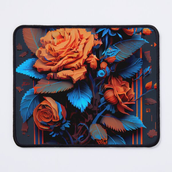 Item preview, Pixelated Perfection: Orange and Blue Roses designed and sold by Dreamsinpastel.