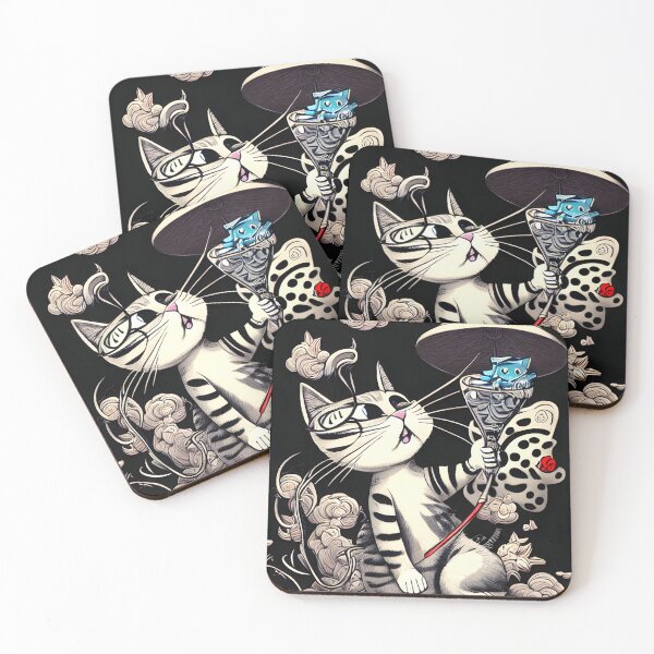 Item preview, Cat with mouse in cocktail designed and sold by Dalive.