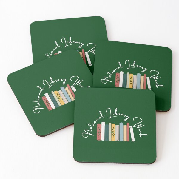 Item preview, happy national library week, cute , black and white illustration.   designed and sold by SantogadeElenas.