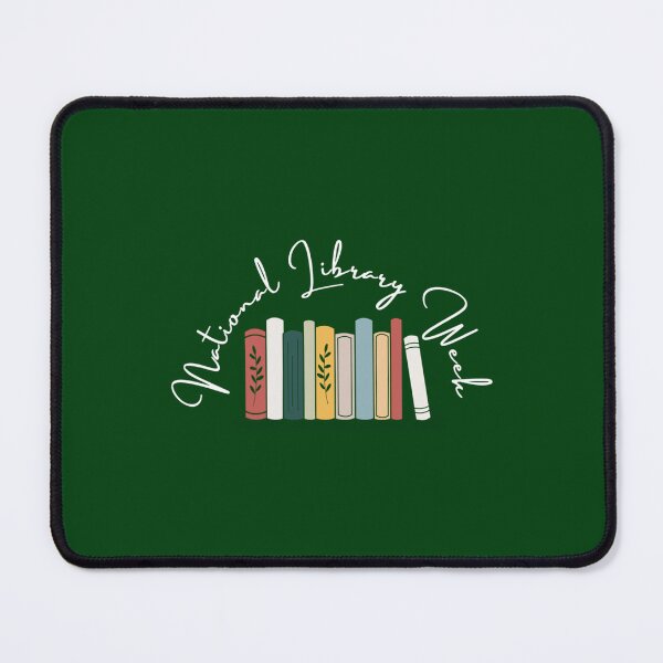 Item preview, happy national library week, cute , black and white illustration. designed and sold by SantogadeElenas.