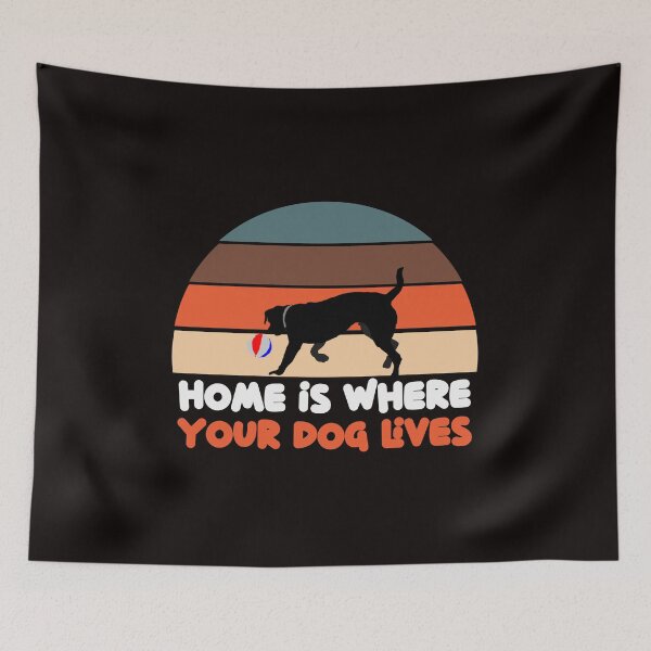 Item preview, Home Is Where Your Dog Lives - Funny Dog Retro Design designed and sold by leo121687.