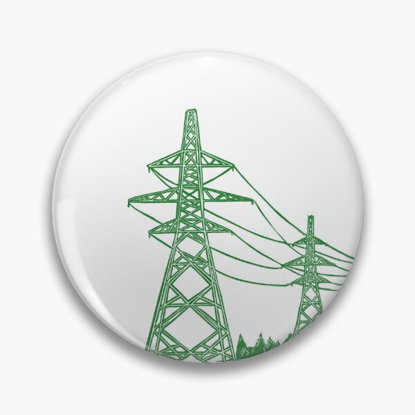 Item preview, Green Electricity Pylons Linocut Print. designed and sold by Maddy Bennett.