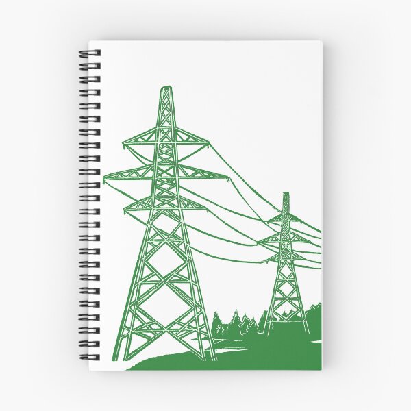 Item preview, Green Electricity Pylons Linocut Print. designed and sold by Maddy Bennett.