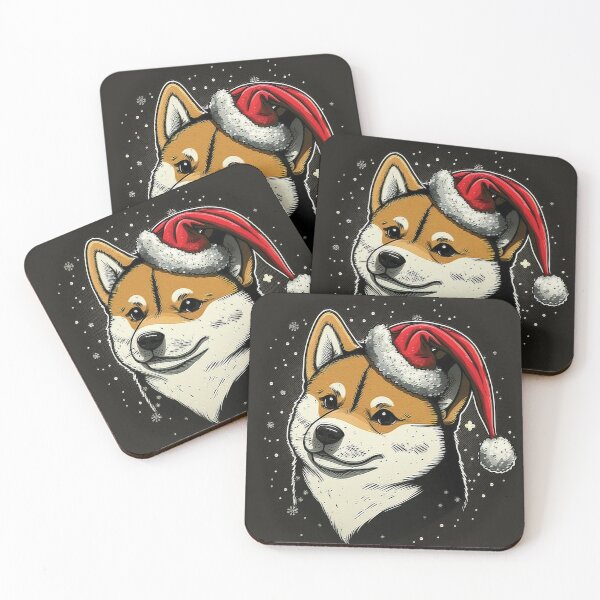 Item preview, Dog Shiba Inu with Santa Hat designed and sold by FunArt4You.