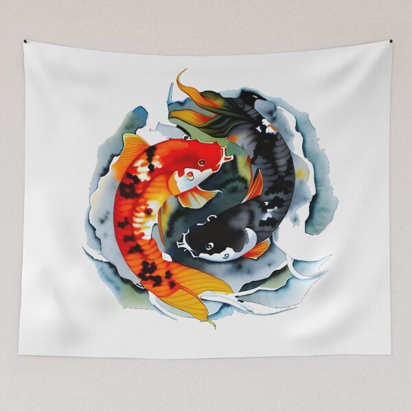 Artikelvorschau, Ying Yang Koi-Karpfenfisch entworfen und verkauft von DiscoGypsyFish.