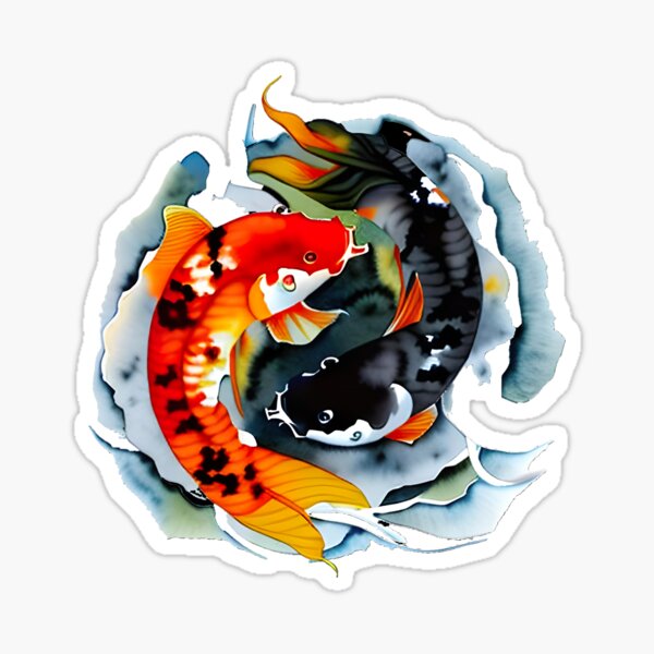 Item preview, Ying Yang Koi Carp Fish designed and sold by DiscoGypsyFish.