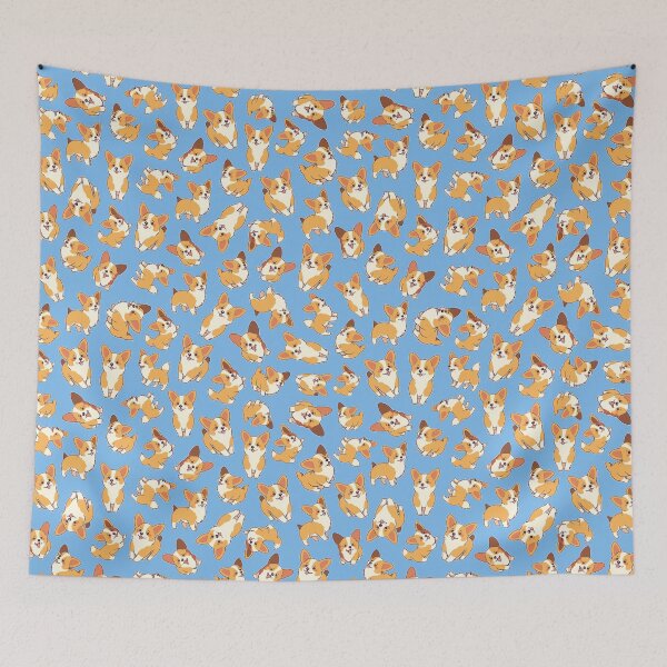 Item preview, Corgis in Blue Pattern - Cute designed and sold by Bondoboxy.