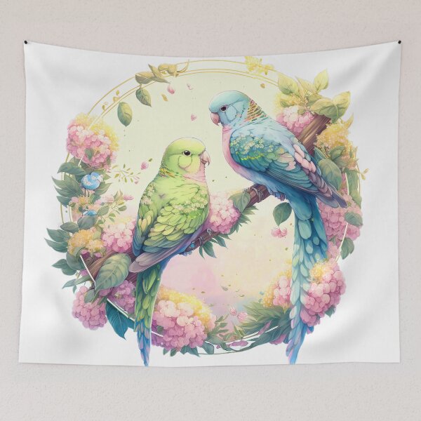 Item preview, parakeet couple designed and sold by MckennaiiShop.