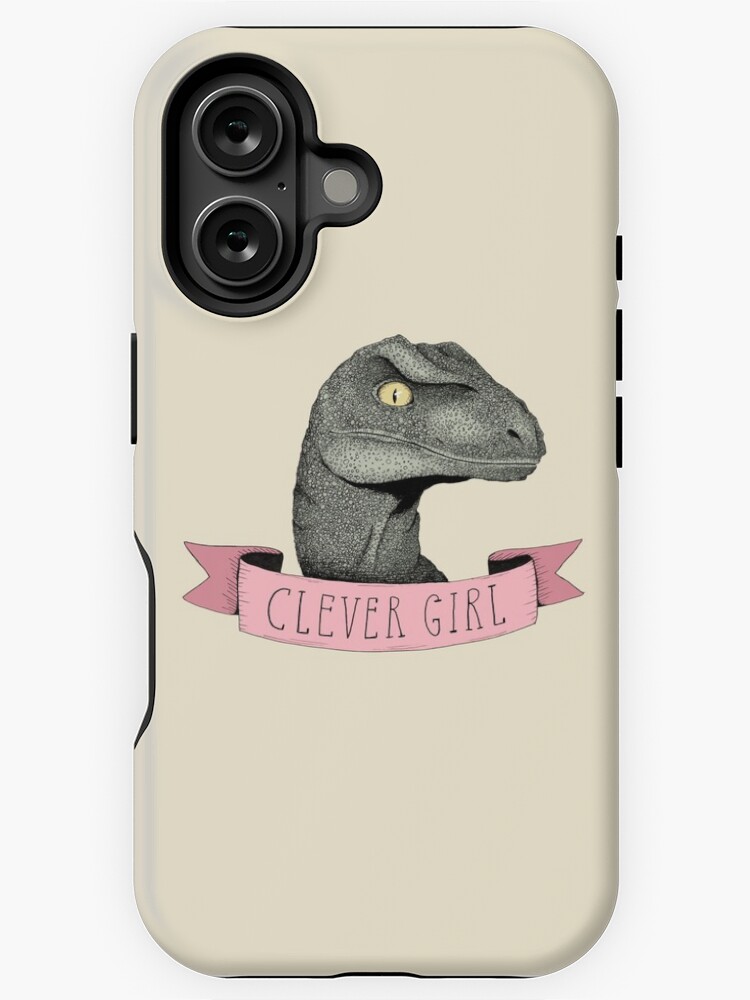 Thumbnail 1 of 4, iPhone Case, Clever Girl raptor dinosaur designed and sold by agrapedesign.
