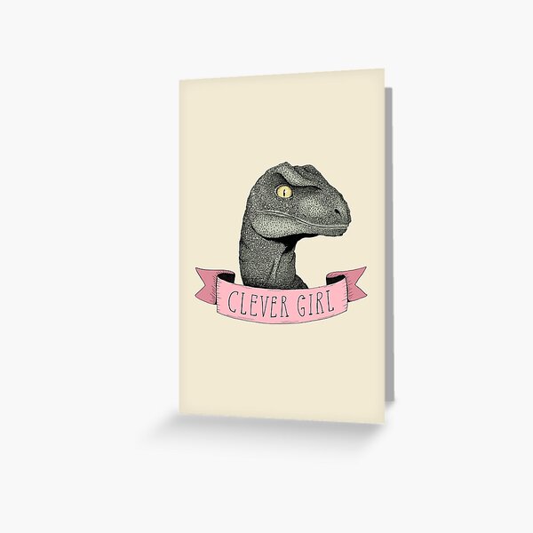 Dinosaure raptor Clever Girl Carte de vœux