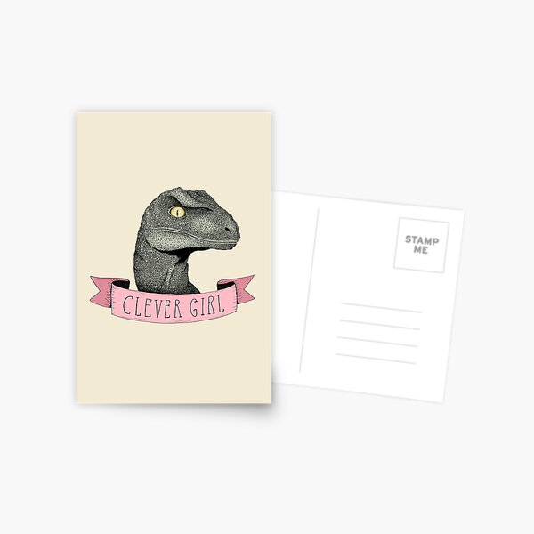 Dinosaure raptor Clever Girl Carte postale