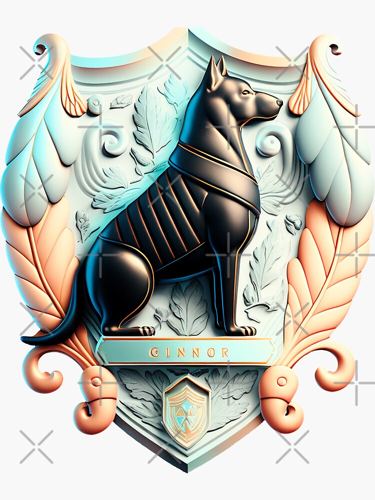 "Cinnor Black Dog Coat of Arms" Sticker for Sale by zoomzoomies
