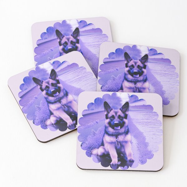 Item preview, German Sheppard Puppy Playing in Lavender Fields designed and sold by India2022.
