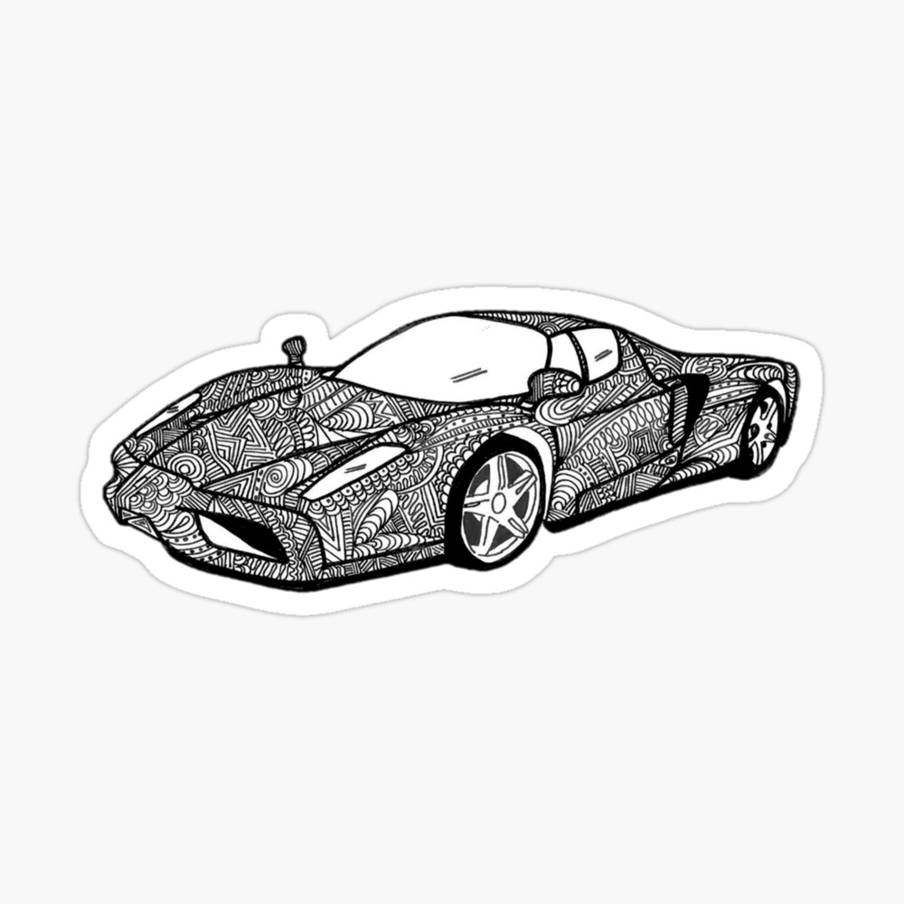 Sports car mandala art