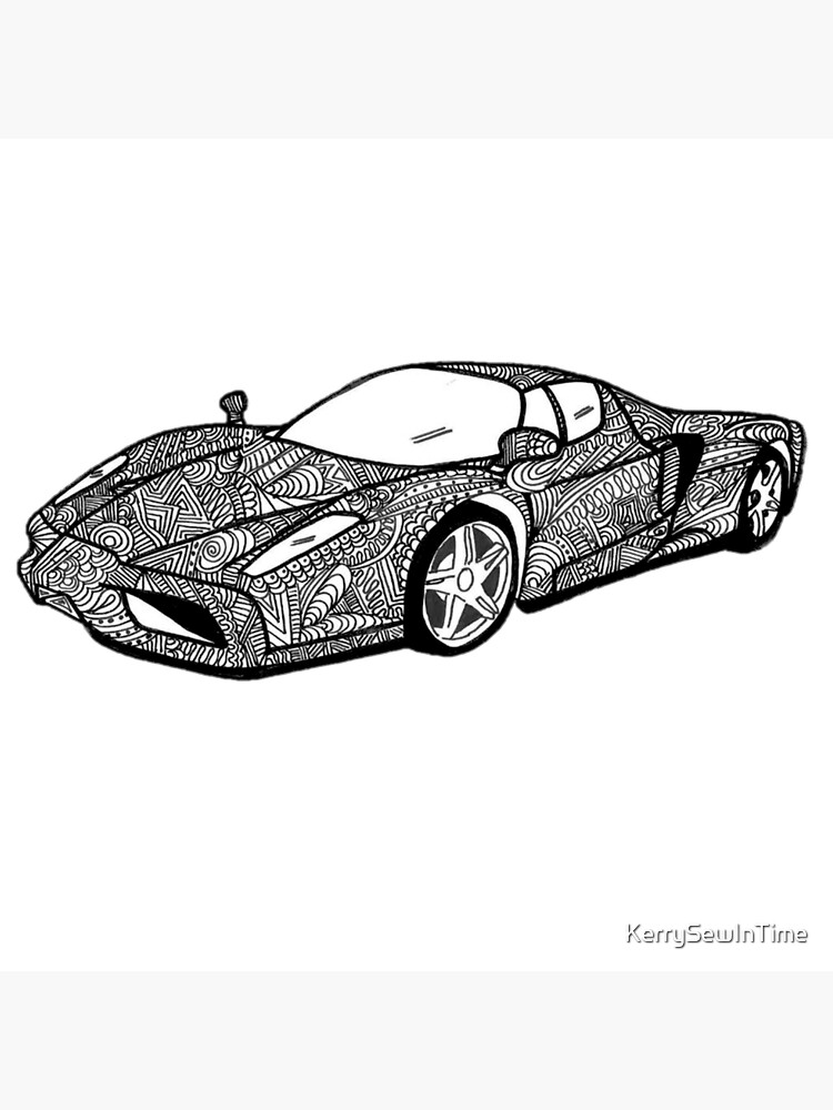Thumbnail 3 of 3, Poster, Sports car mandala art designed and sold by KerrySewInTime.