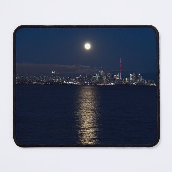 Item preview, Cold Moon Rising - December Moonrise over Toronto Skyline designed and sold by Georgia Mizuleva.