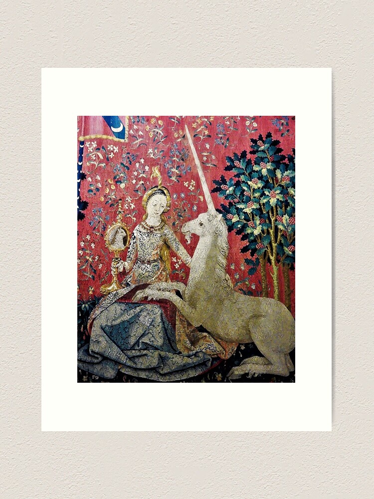 Lady with the Unicorn, detail sight Art Print for Sale by frugnusdesign