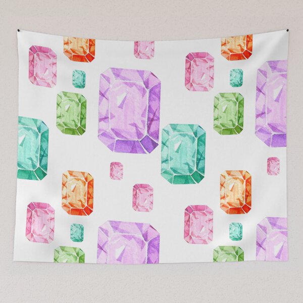 Item preview, Gemstones Pattern designed and sold by Cobalt Blue Watercolors.
