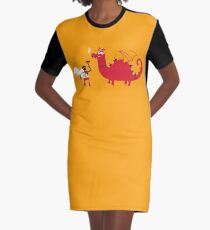 Dragon BBQ Graphic T-Shirt Dress