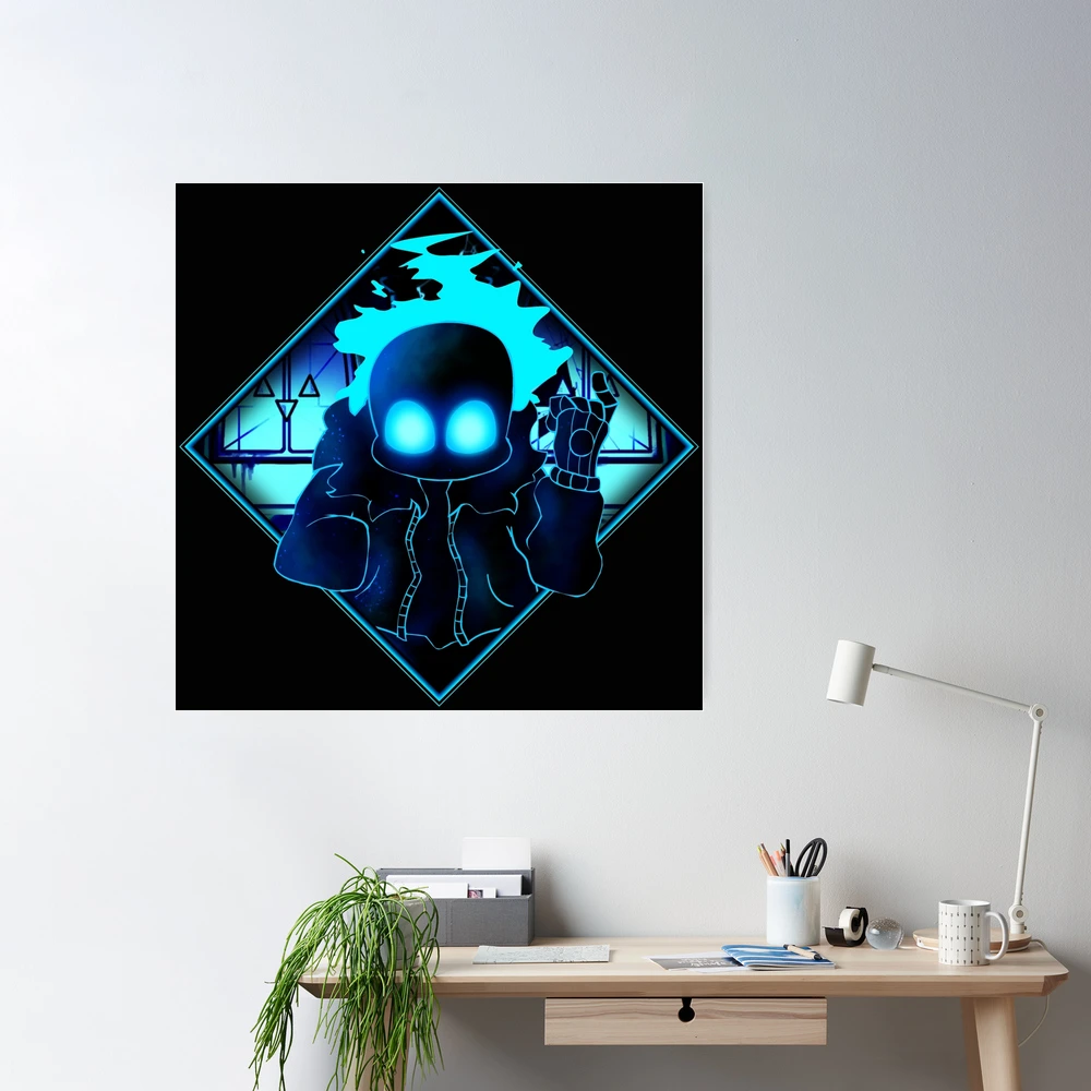 FNF UNDERTALE INDIE CROSS NIGHTMARE Sans remaster art - Undertale Sans -  Posters and Art Prints