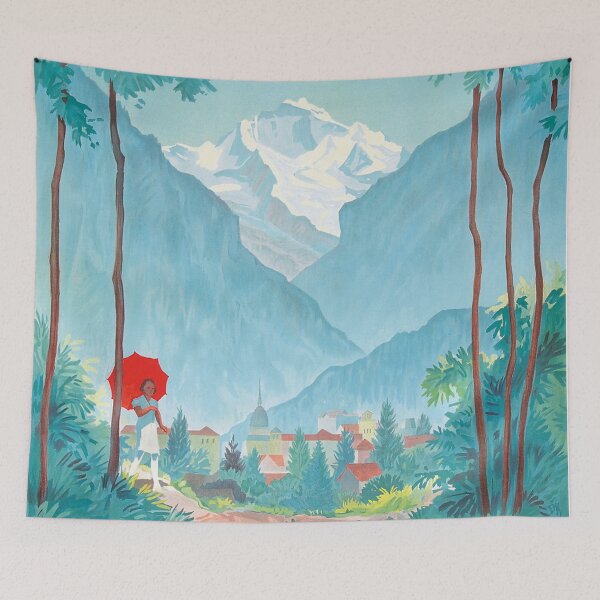 Item preview, Vintage Switzerland Poster Vintage Swiss Travel Art Interlaken designed and sold by cutesy.
