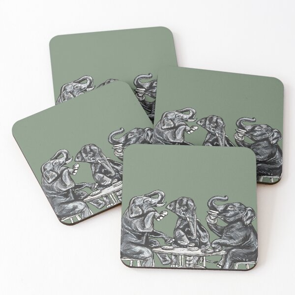 Item preview, Elephants Tea Party designed and sold by RiceDrawings.