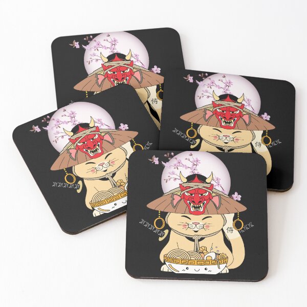 Item preview, Cherry Blossom Sakura Flower Japanese Samurai Cat designed and sold by MyFreakyWorld.