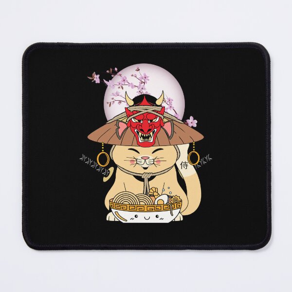 Item preview, Cherry Blossom Sakura Flower Japanese Samurai Cat designed and sold by MyFreakyWorld.