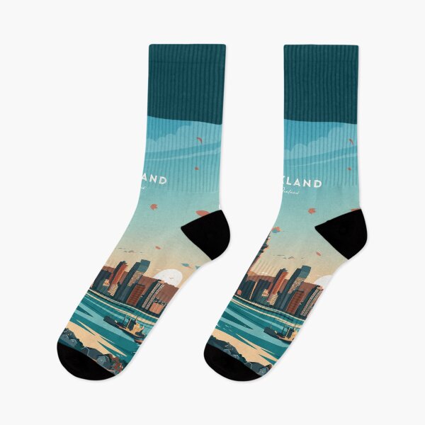 Item preview, Auckland socks, New Zealand  designed and sold by NickStudiosArt.