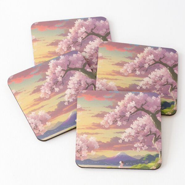 Item preview, Anime Illustration of Sakura and Mountain designed and sold by neverenddreams.