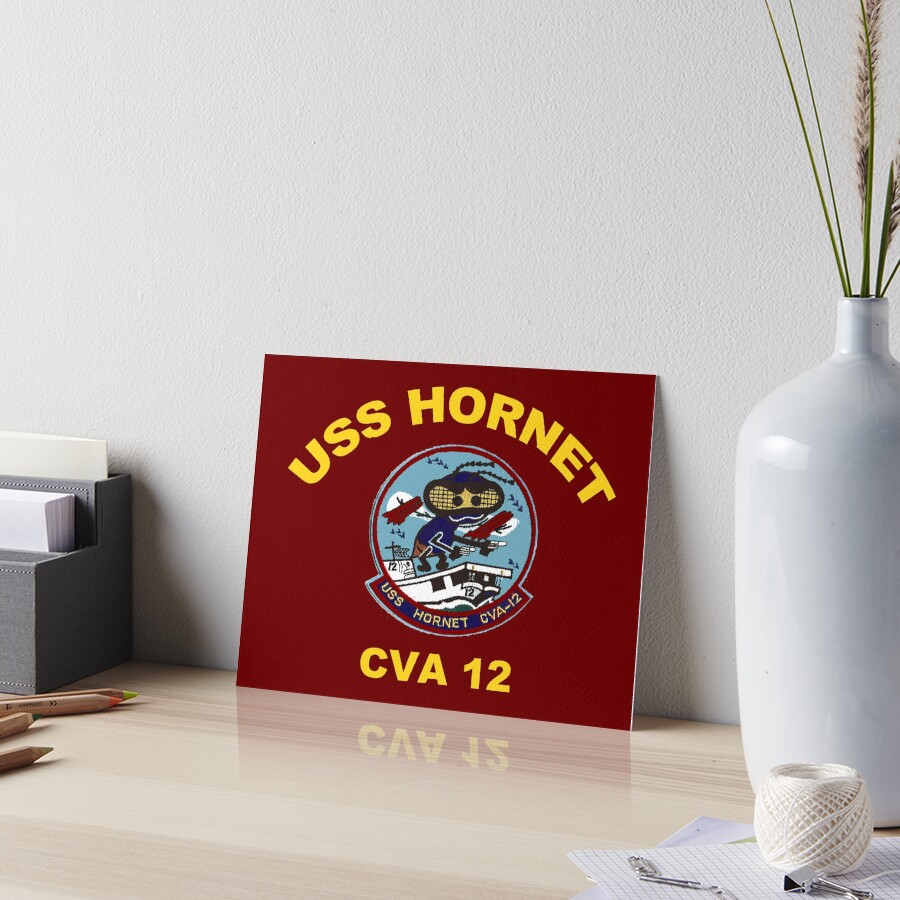 "USS (CV/CVA/CVS12) Crest for Dark Colors" Art Board Print by