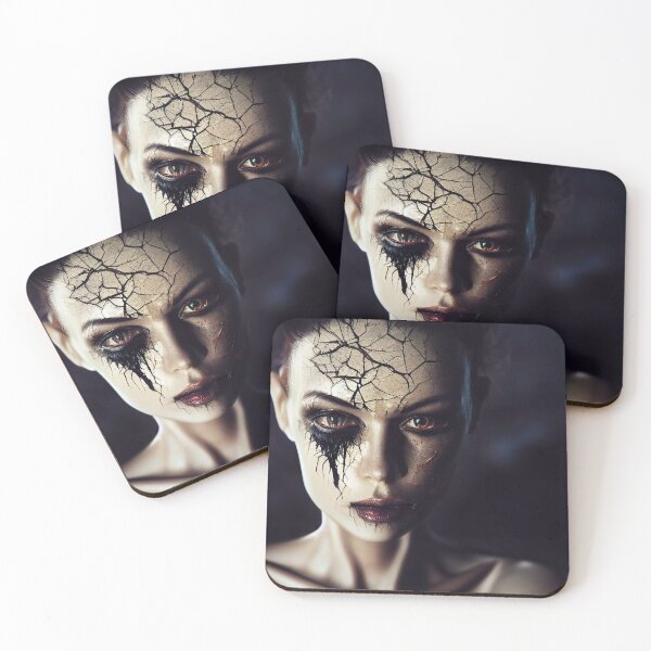 Item preview, Vampire woman with a cracked face. designed and sold by Maniock.