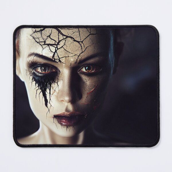 Item preview, Vampire woman with a cracked face. designed and sold by Maniock.