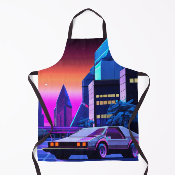 Item preview, Retrofuturistic cyberpunk car in synthwave city designed and sold by SJG-digital.